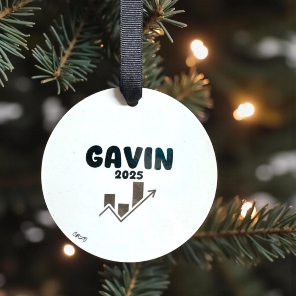 SLEIGH THE MARKET Christmas Ornament - For the Stock Market Whiz! Personalized